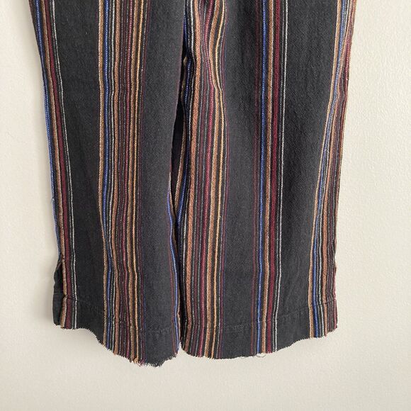 Democracy Womens Flex-ellent Wide Leg Cropped Pants Size 6 Black Striped Boho - Picture 8 of 10